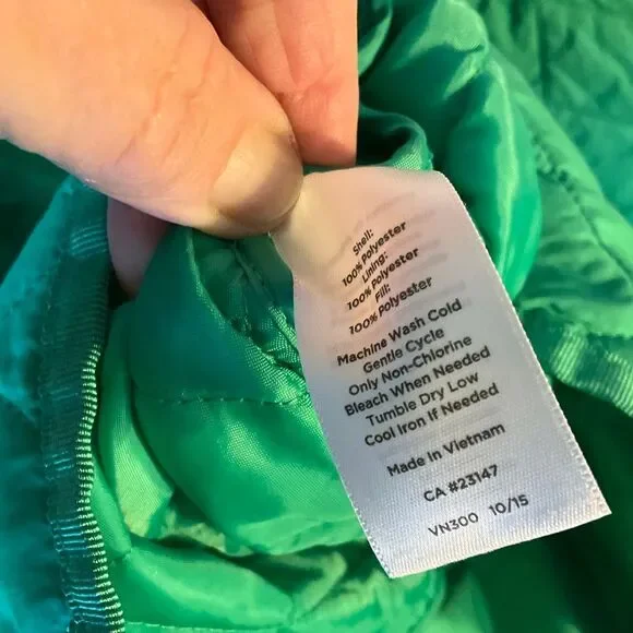 Talbots Kelly Green Quilted Barn Coat, S. Preppy Spring - Picture 10 of 14